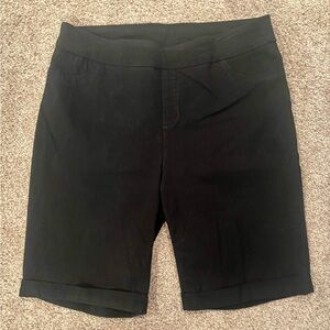 Soft Surroundings Black Bermuda Shorts with Stretchy Fabric